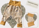 DIY Nähpaket Stoff Zuschnitte Pumphose Jersey Savannenkids, Bündchen braun Nähset